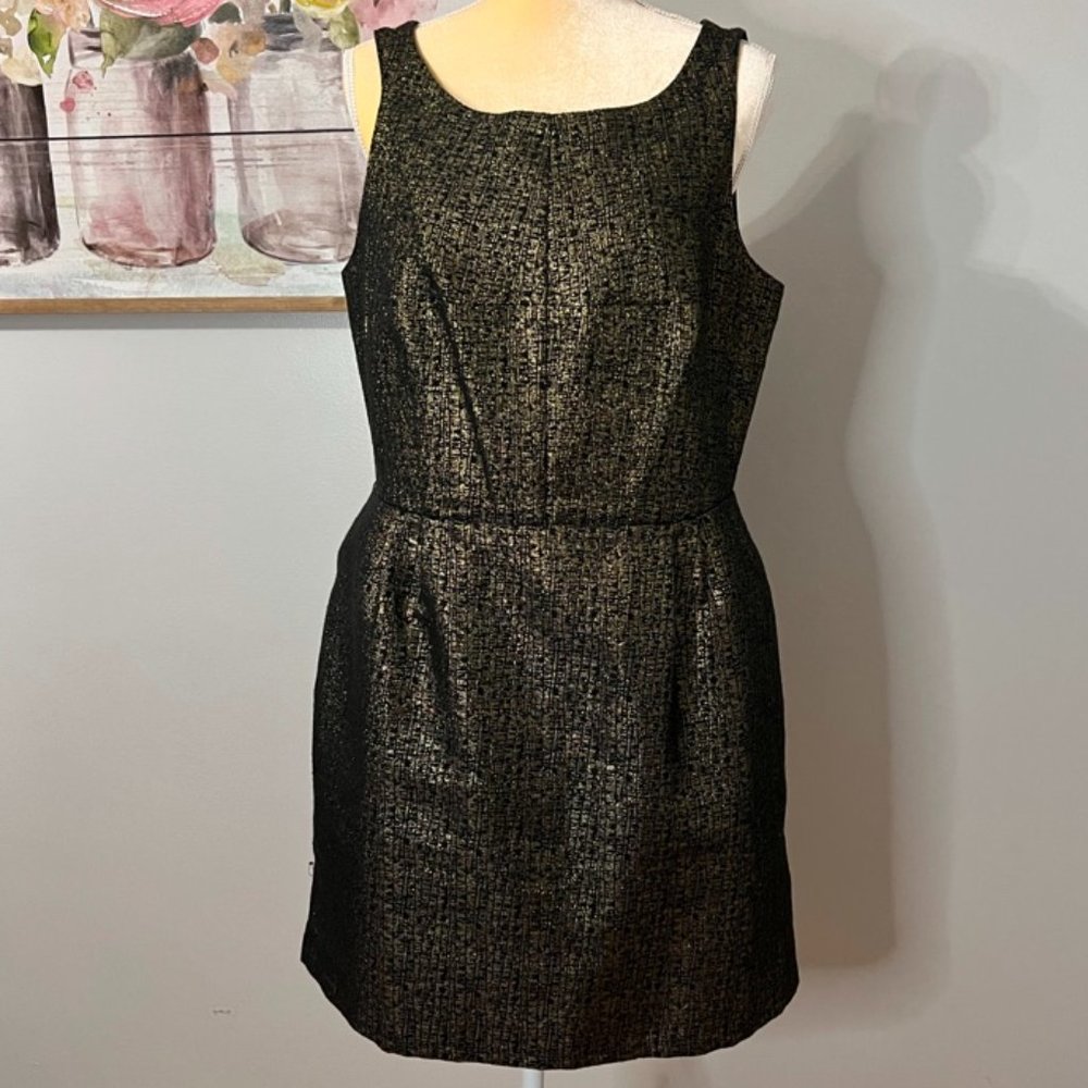 Attention Black & Gold Metallic Dress - sz 12